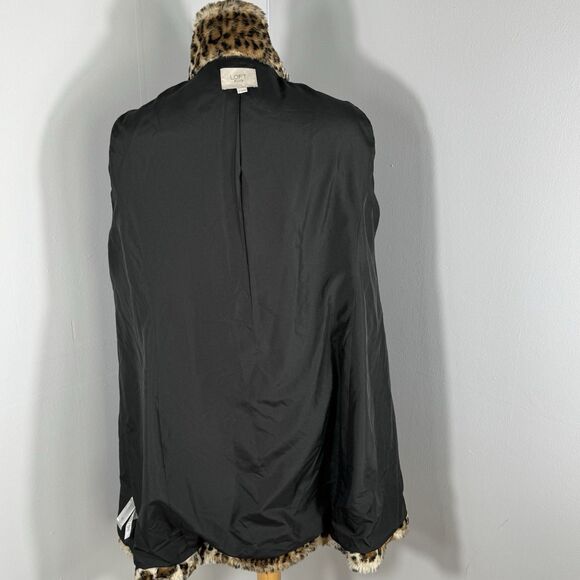LOFT Sz 16 Plus Leopard Cheetah Print Faux Fur Coat Jacket Teddy Soft BEAUTIFUL - Picture 10 of 16